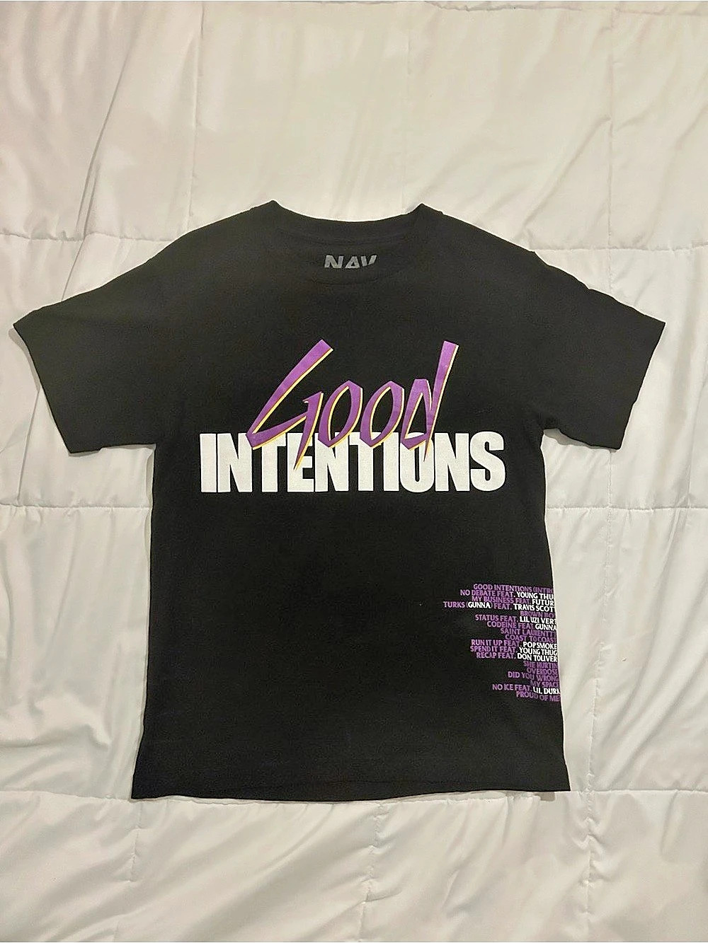 NAV Graphic Tee in Black & Purple Size Small